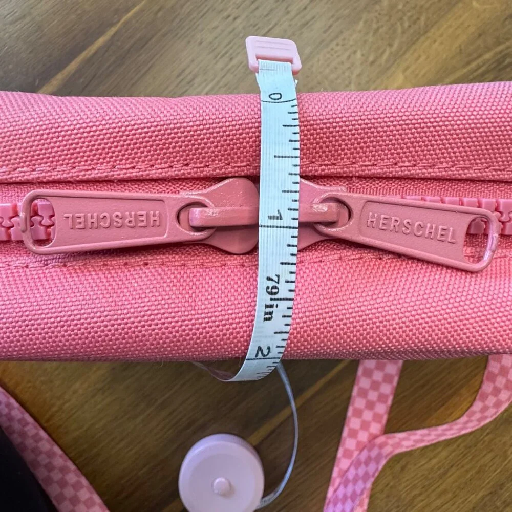 HERSCHEL SUPPLY CO. Pink Heritage Crossbody Bag With Checker Strap Tea Rose HTF - Picture 11 of 11